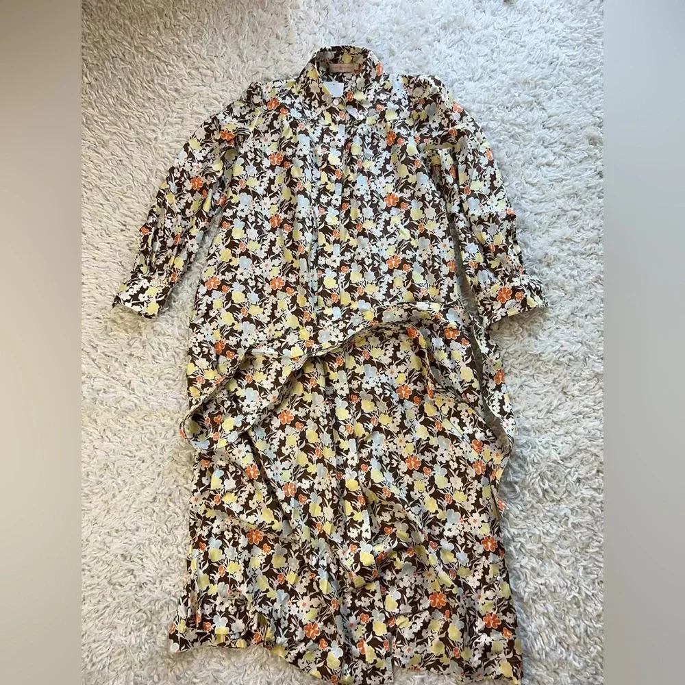 New Tory Burch Artist Silk Printed Shirt Dress